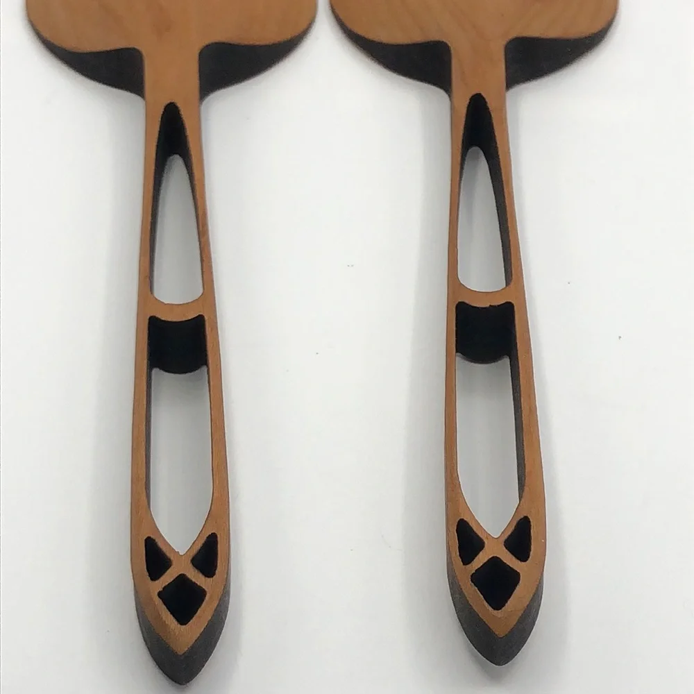 NWOT MOONSPOON CATHEDRAL Design 7” INCH WOODEN SERVING SPOON SET